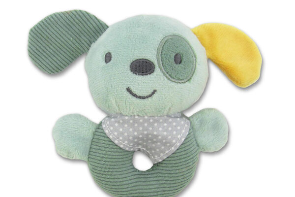 Λούτρινη Κουδουνίστρα Dog Green Natural Lorelli: Κρεμαστό λούτρινο ζωάκι για καρότσι.