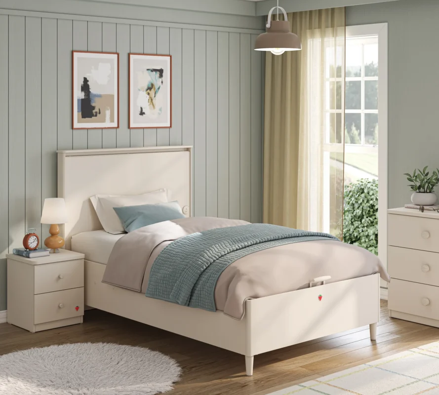 Παιδικό κρεβάτι με αποθηκευτικό χώρο Varia Cream