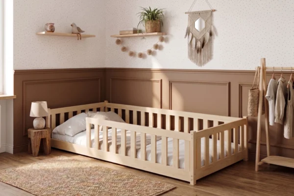 Κρεβάτι Montessori Bella από μασίφ ξύλο Natural 90x200cm.