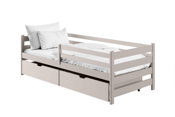 Καναπές-κρεβάτι Leon 90x200 με συρτάρια από μασίφ ξύλο Cashmere.