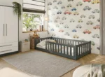 προϊόν Κρεβάτι Montessori Bella από μασίφ ξύλο Graphite 90x190cm, ξύλο πεύκου.