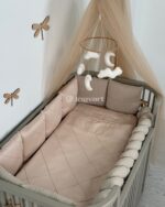 Σετ προίκας μωρού Σατέν Cappuccino Ingvart, σετ προίκα μωρού 7 τεμαχίων