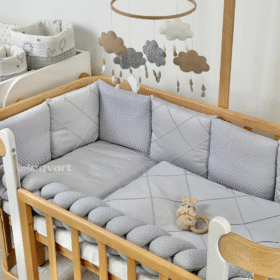 Σετ προίκας μωρού Σατέν Grey Ingvart: Σετ προίκα μωρού 7 τεμαχίων.