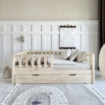 Ξύλινο κρεβάτι καναπές David Plus Luletto με συρτάρι ύπνου 90x190cm.