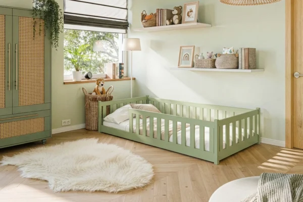 προϊόν Κρεβάτι Montessori Bella Fast από μασίφ ξύλο Olive 80x180cm.