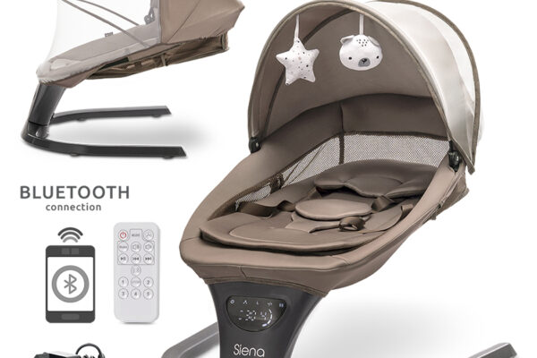 Κούνια Ηλεκτρική Siena Mocha Lorelli, έξυπνο ρηλάξ μωρού με Bluetooth.