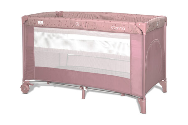 Παρκοκρέβατο Carina Lorelli 2 επιπέδων Pink Stars, παρκοκρέβατο ταξιδιού μωρού.