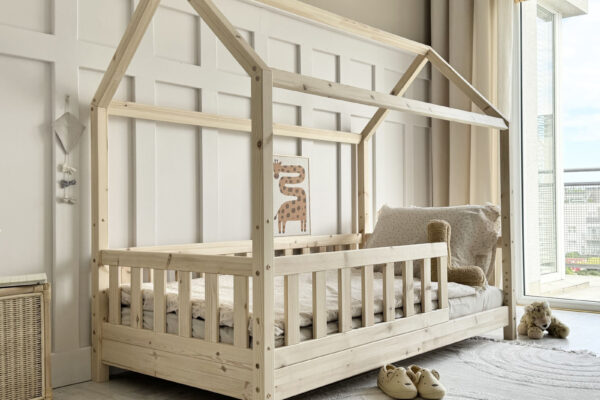 Luletto, παιδικό κρεβάτι Montessori Blanco ρυθμιζόμενου ύψους, φυσικό ξύλο, 90x190cm.