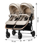 Διπλό καρότσι διδύμων Lorelli DUO Black, ιδανικό για άνετες βόλτες.