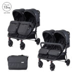 Καρότσι Διδύμων DUO Black Lorelli: Διπλό καρότσι για δίδυμα, άνετο και ασφαλές.