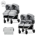 Καρότσι διδύμων Lorelli DUO Grey με ανεξάρτητες θέσεις, ιδανικό για δίδυμα.