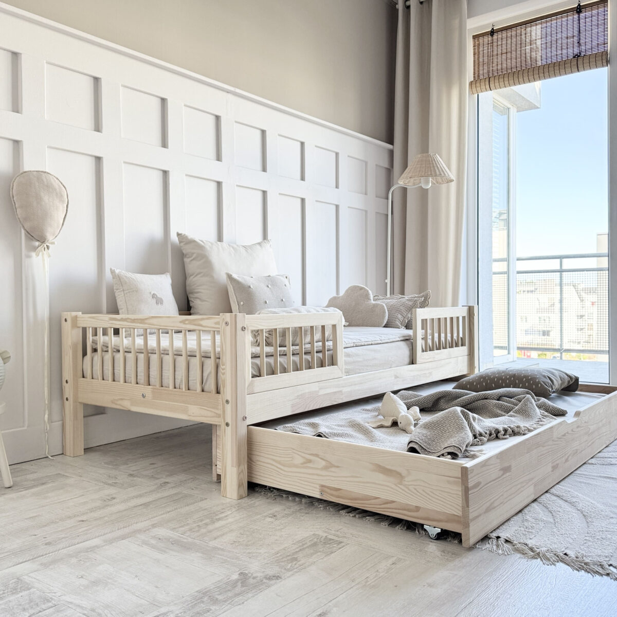 Luletto καναπές κρεβάτι Basic Duo 100x200cm από μασίφ ξύλο με συρτάρι.