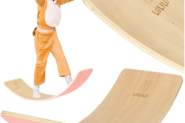 Ξύλινη σανίδα ισορροπίας KX5417_2 IKONKA με τσόχα για παιδιά.