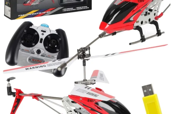 Τηλεκατευθυνόμενο ελικόπτερο Syma S107G με GYRO, κόκκινο και λευκό.