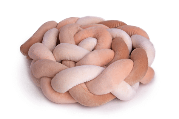 Πάντα κούνιας πλεξούδα βελουτέ beige & brown 200cm Amek Toys