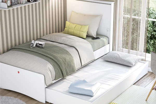 Συρτάρι κρεβατιού Varia White Cilek: Λευκό συρτάρι κρεβατιού από βακελίτη.