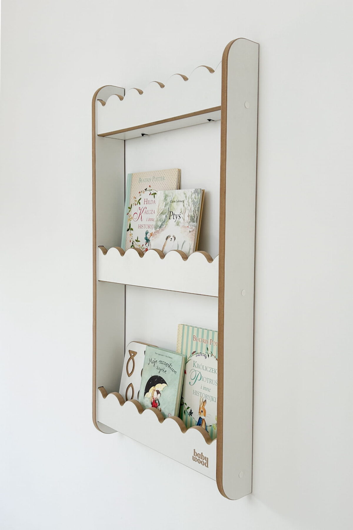 Ραφιέρα Τοίχου Wave Medium Natural BabyWood: Παιδικό ράφι τοίχου, φυσικό.