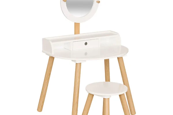Παιδική τουαλέτα Bella Atmosphera με καθρέφτη και σκαμπό για παιδικό δωμάτιο.