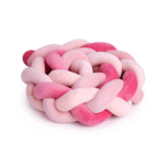 βρεφική πάντα πλεξούδα βελουτέ pink rosy για κούνια μωρού