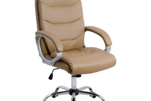 Καρέκλα γραφείου Zamora κάμελ PU: διευθυντική, άνετη, με δερμάτινη επένδυση