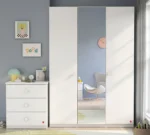 Λευκή τρίφυλλη ντουλάπα Varia White VW-1002 Cilek με καθρέφτη.