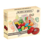 Ξύλινο σετ κοπής λαχανικών και φρούτων Montessori Iso Trade 34 τεμαχίων.