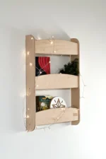 Ραφιέρα Τοίχου Wave Small Natural BabyWood: Παιδικό ράφι τοίχου, φυσικό ξύλο.