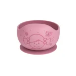 Σετ φαγητού σιλικόνης μωρού Amek Toys σκούρο ροζ μπολ