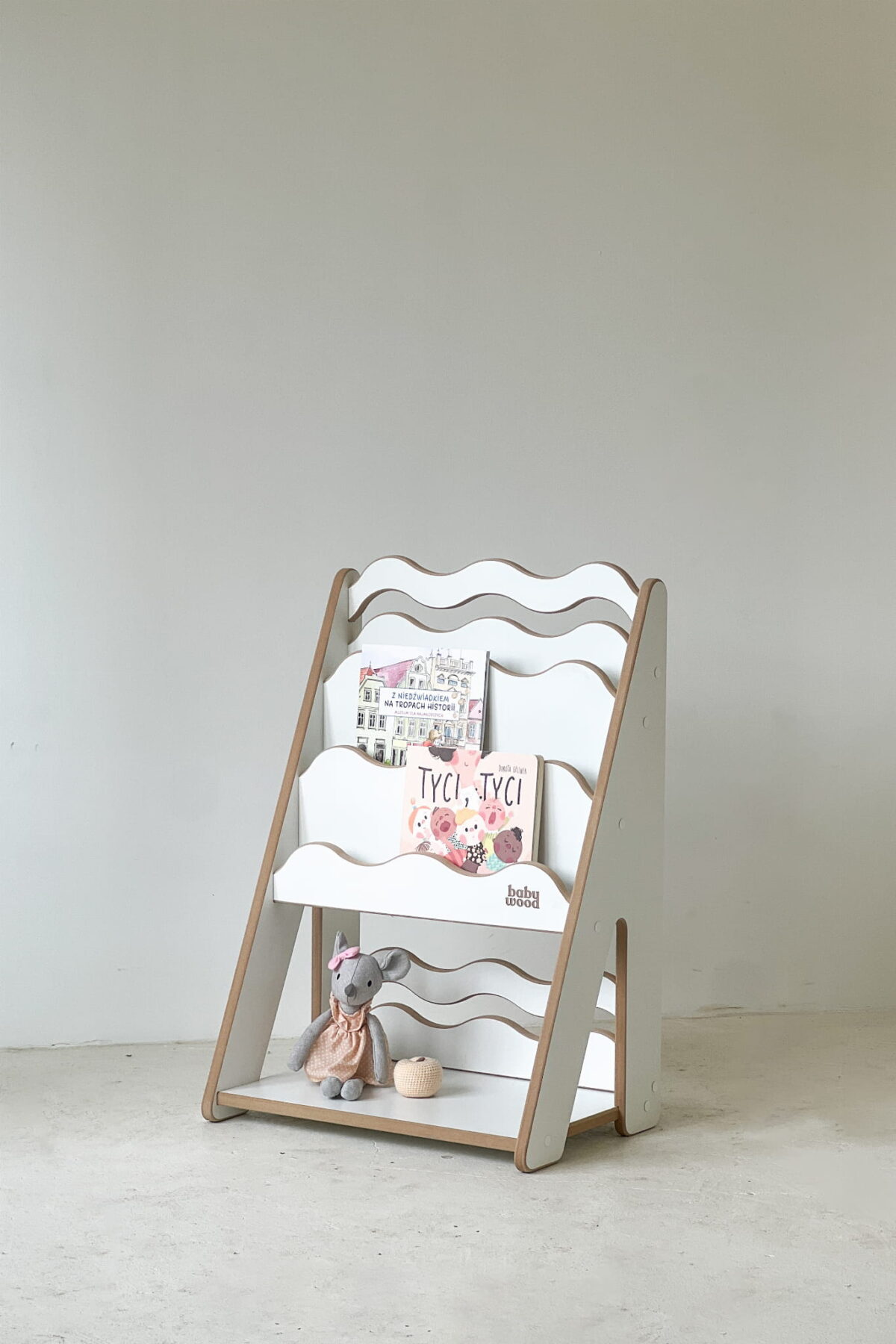 Ραφιέρα Βιβλιοθήκη Montessori Wave Small Natural BabyWood ξύλινη παιδική βιβλιοθήκη με ραφιέρα 50cm Greek Ξύλινη παιδική ραφιέρα βιβλιοθήκη Montessori Wave Small Natural BabyWood 50cm