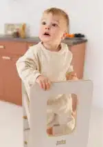 Πύργος εκμάθησης Slim White BabyWood: Λευκός, λεπτός πύργος εκμάθησης για παιδιά.