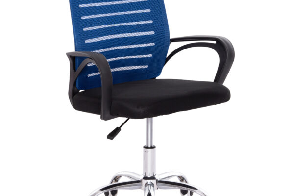 Καρέκλα Γραφείου Trail Blue, εργονομική mesh μπλε-μαύρη με μπράτσα.