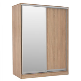 Ντουλάπα συρόμενη Sonama 2φυλλη 0521075 με καθρέπτη, ιδανική για υπνοδωμάτιο.
