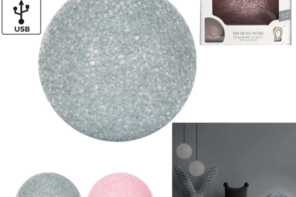 Παιδικό φωτάκι νυκτός σφαίρα D12cm, σετ 2 χρωμάτων, φωτάκι μπάλα.