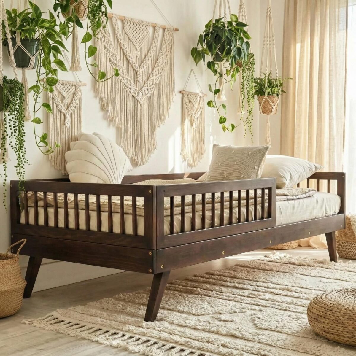 Κρεβάτι Verto Rungs Luletto 90x200 με κάγκελο, σκανδιναβικό στυλ και έκπτωση στρώματος.