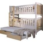 Διαιρούμενη κουκέτα Nathan με συρόμενο και συρτάρια από μασίφ ξύλο.