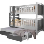 Διαιρούμενη κουκέτα Nathan με συρόμενο κρεβάτι και συρτάρια, από μασίφ ξύλο.