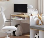 Κρεβάτι Megan 90x200cm με γραφείο, συρτάρια και κάθισμα.