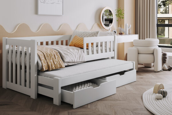 Παιδικός καναπές κρεβάτι Filip με συρόμενο και συρτάρια, 90x200cm.