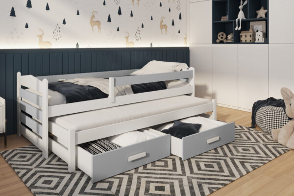 Κρεβάτι Καναπές Tiago 90×200cm, παιδικός καναπές κρεβάτι με συρόμενο και συρτάρια.