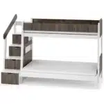 Κουκέτα Parys με σκαλοπάτια natural και white, ιδανική για τρία παιδιά.