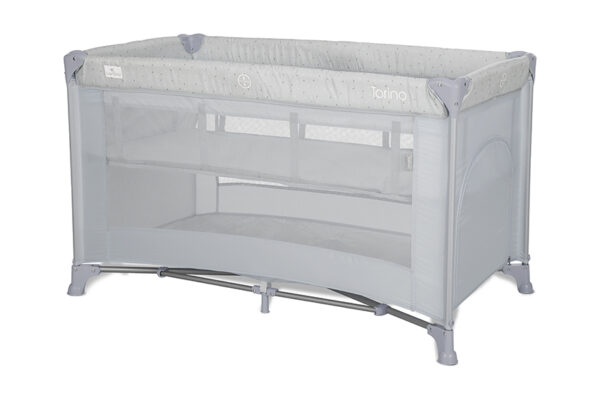 Γκρι παρκοκρέβατο ταξιδιού TORINO 2 επιπέδων Lorelli για μωρά.