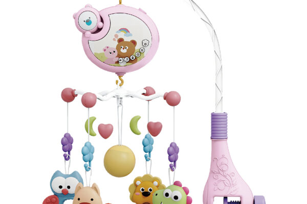 προϊόν Μουσικό Κρεβατιού Bebe Stars Cartoon Bear Pink: Μουσικό περιστρεφόμενο παιχνίδι κούνιας.