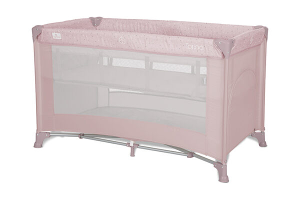 Παρκοκρέβατο ταξιδιού TORINO 2 επιπέδων Pink Lorelli, άνετο και ασφαλές.
