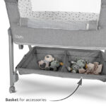 Layla 2in1 Lorelli: Παρκοκρέβατο-λίκνο μπεζ με αποθηκευτικό χώρο για αξεσουάρ.