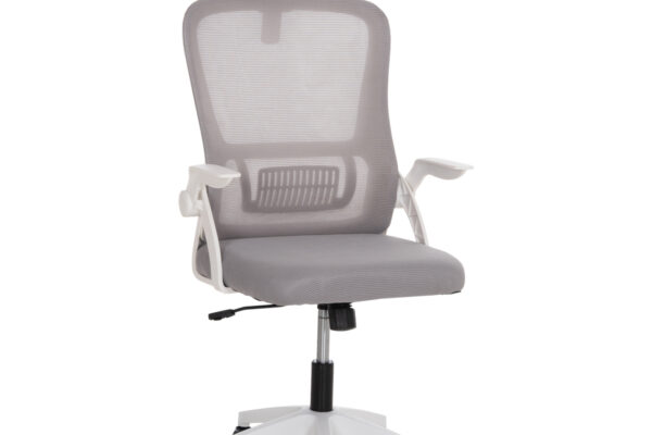 Αναπαυτική καρέκλα γραφείου Blazer grey mesh με λευκό σκελετό.