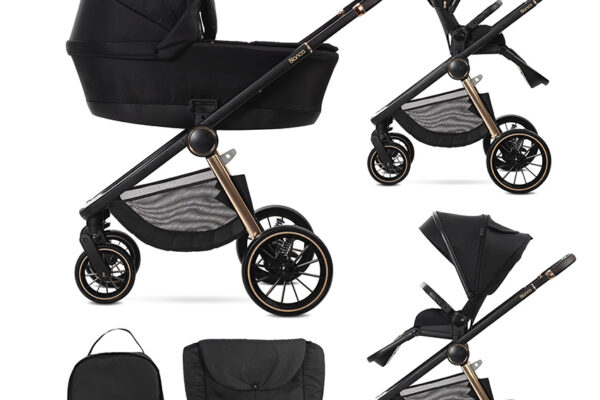 Πολυκαρότσι BIANCA 2 σε 1 Black Lorelli: Καρότσι μωρού 2 σε 1.