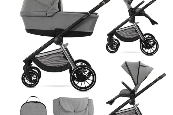 Πολυκαρότσι BIANCA 2 σε 1 Grey Lorelli: Ευέλικτο και κομψό για άνετες βόλτες.