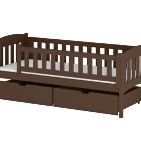 προϊόν Κρεβάτι καναπές Gucio από μασίφ ξύλο Dark Chocolate 90x200cm με συρτάρια.