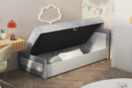 Κρεβάτι Zoe 90x200cm με αποθηκευτικό χώρο, ιδανικό για παιδικό δωμάτιο.