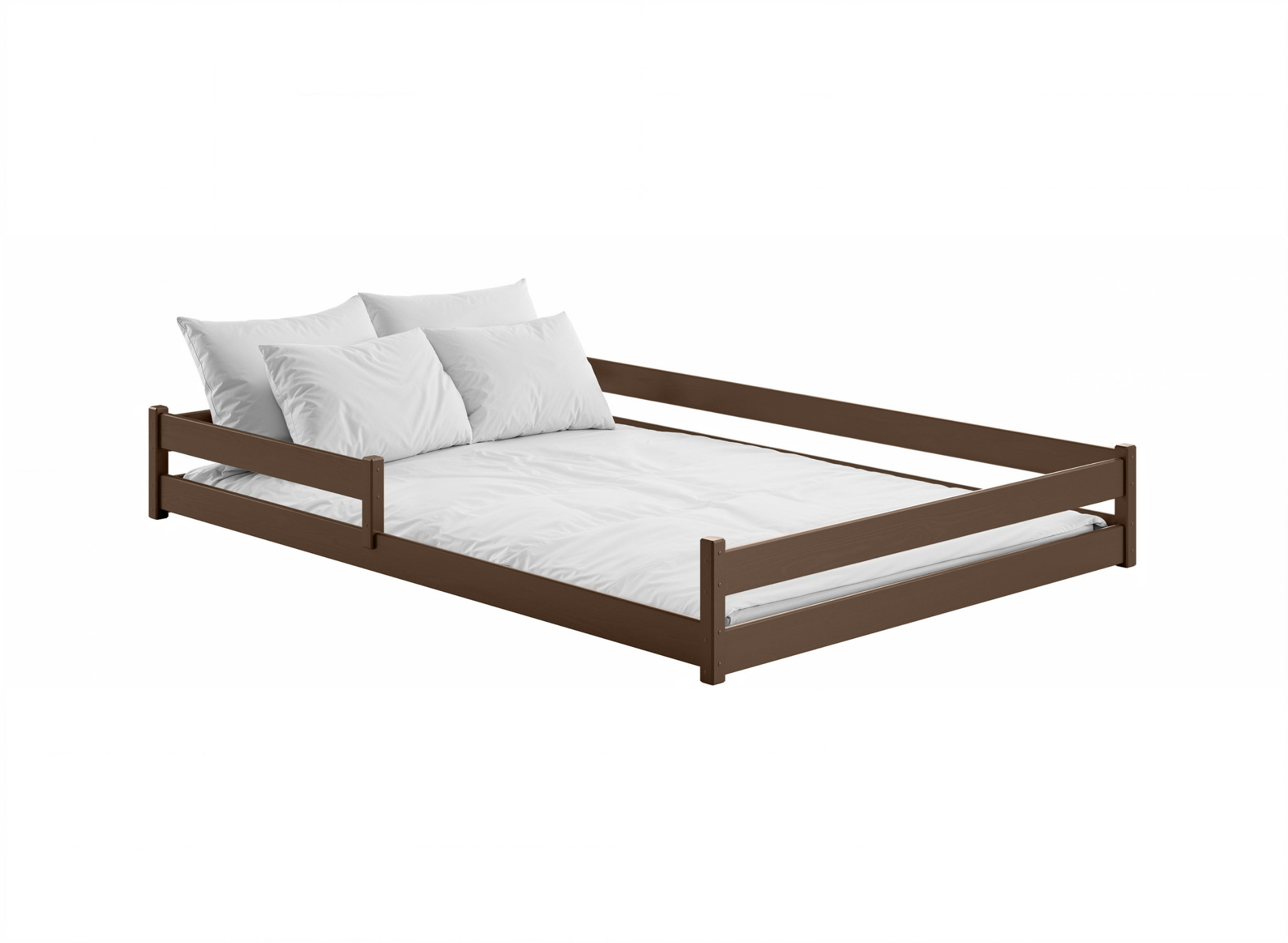 11 2 Kρεβάτι Montessori Fini με οριζόντιο Κάγκελο από μασίφ ξύλο